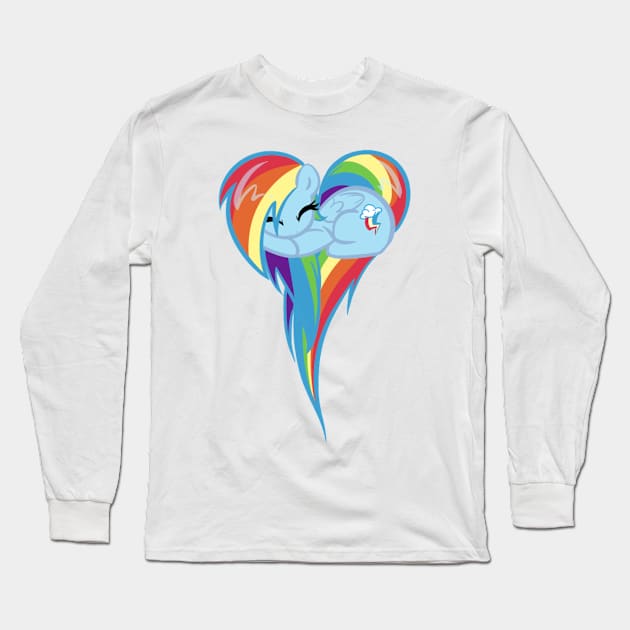 Heart Of Rainbow Dash Long Sleeve T-Shirt by BambooDog